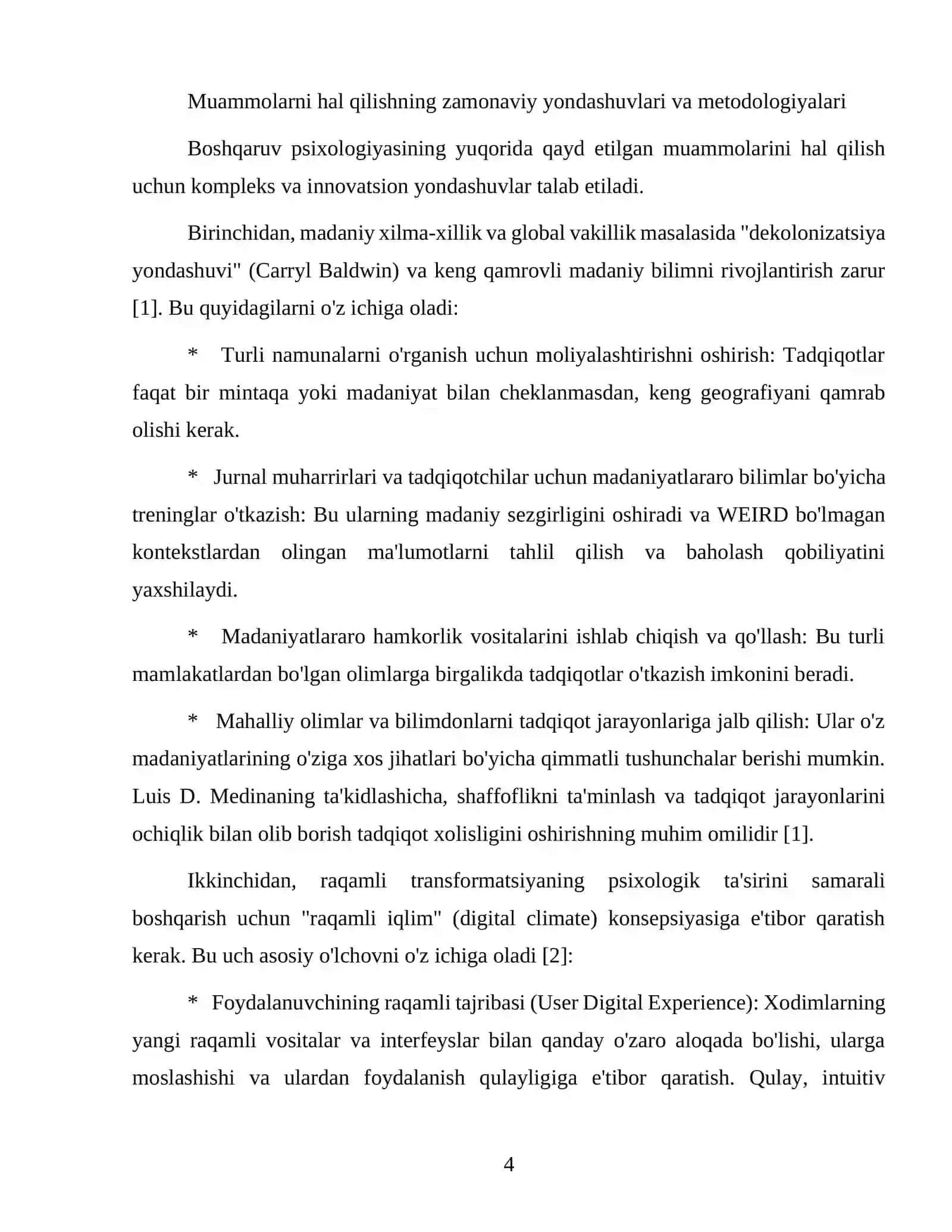 Boshqaruv psixologiyasining dolzarb muammolari va ularni hal qilishning zamonaviy yondashuvlari 4