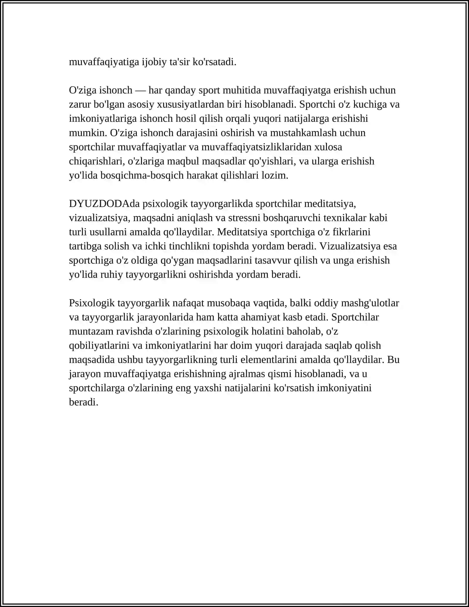 DYUZDODA PSIXOLOGIK TAYYORGARLIK TO'G'RISIDA TUSHUNCHA 4