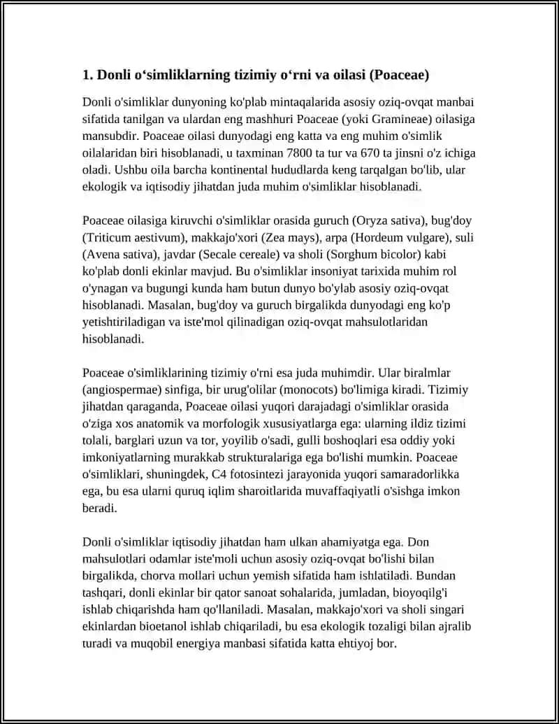 DONLI O‘SIMLIKLARNING HAMMASI QAYSI OILAGA KIRADI? 4