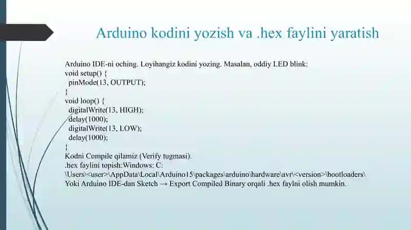 PROTEUS DASTURIDA ARDUINONI EMULYATSIYA QILISH 4
