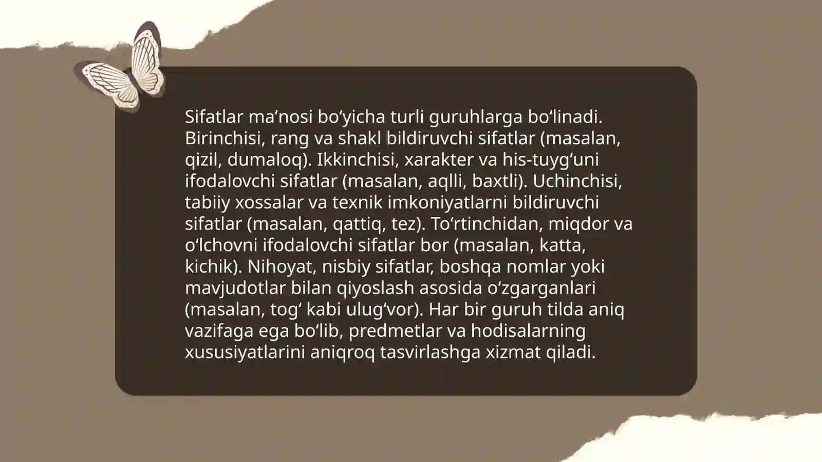 Sifat so'zini aniqlash 4