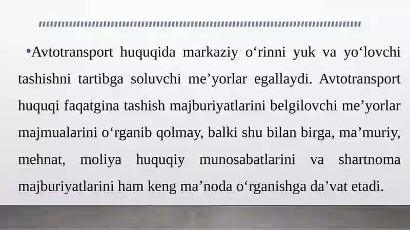 Transportdatashishni boshqarish va transport tizimining huquqiy va me’yoriy asoslari 4