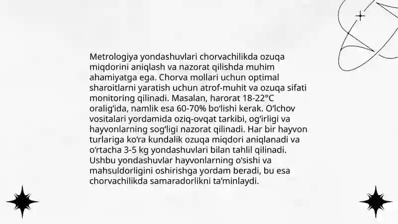 Chorvachilik mahsulotlarini standartlashtirish va metrologiya va sentifikatlash 4