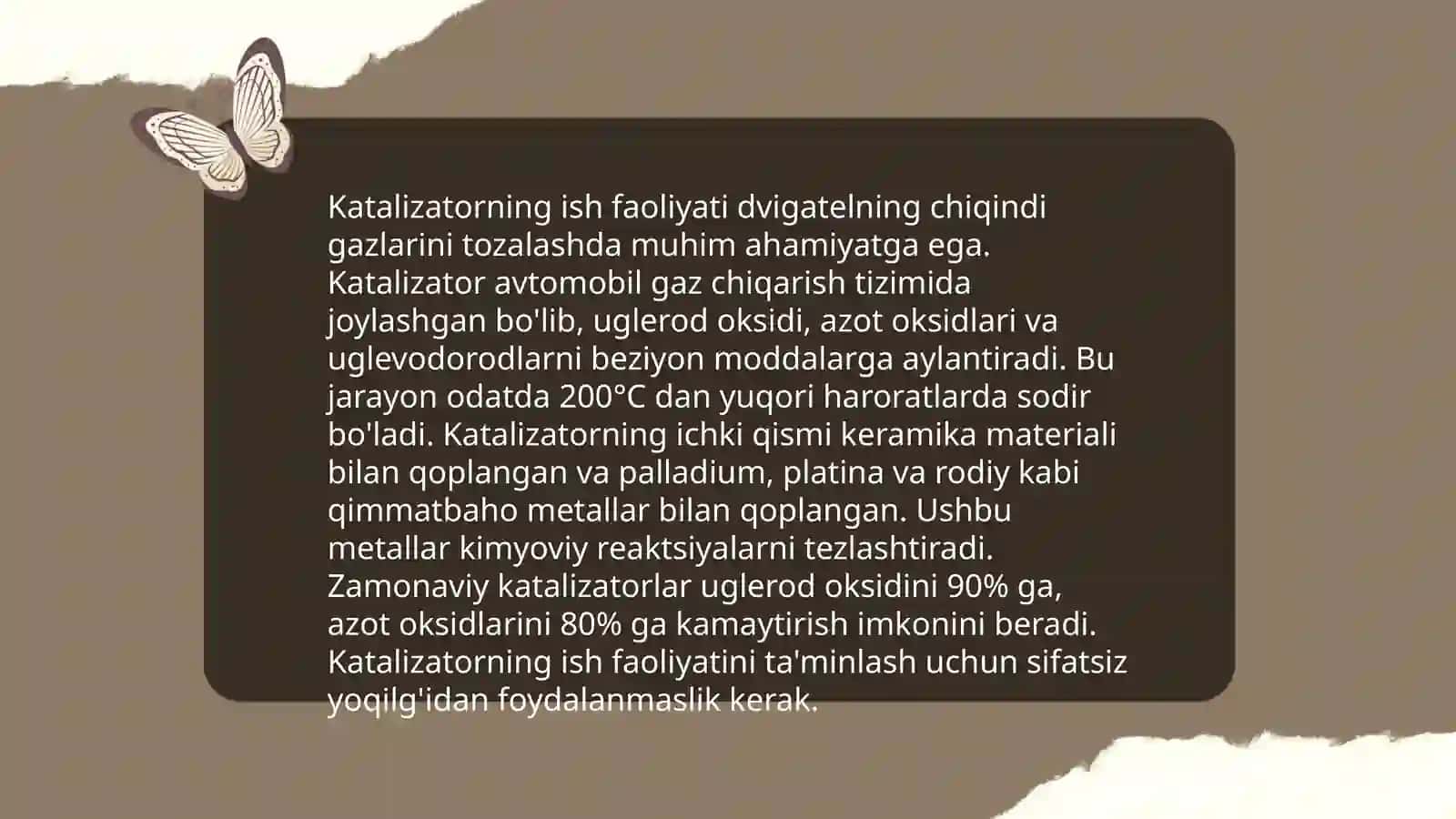 Katalitik jarayonlar. Katalizator tasir mexanizmi 4