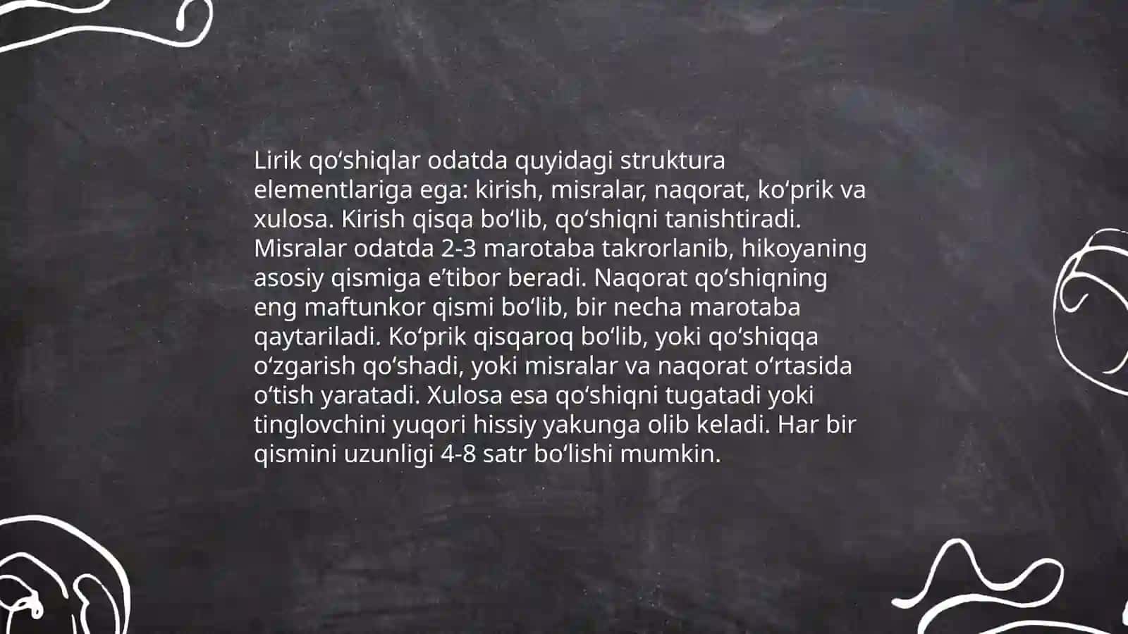 Lirik qoʻshiq janrlarining oʻziga xos xususiyatlari 4