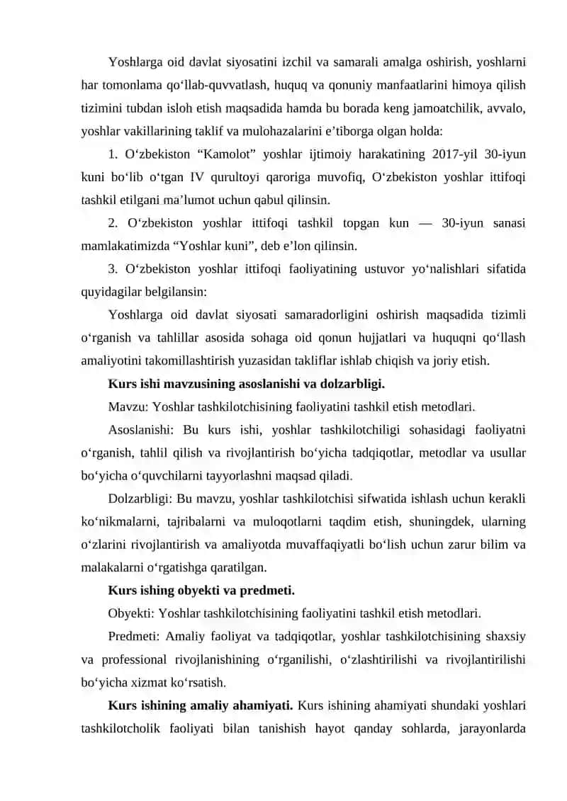 Yoshlar tashkilotchisining faoliyatini tashkil etish metodlari 4