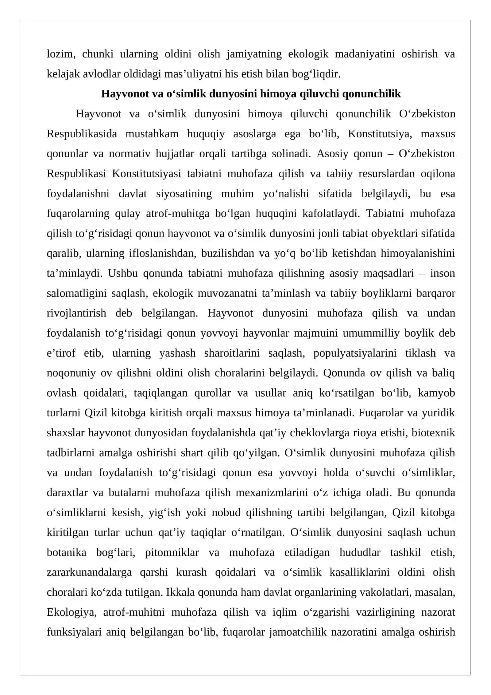 Hayvonot va o‘simlik dunyosiga qarshi jinoyatlar huquqiy tahlili 4