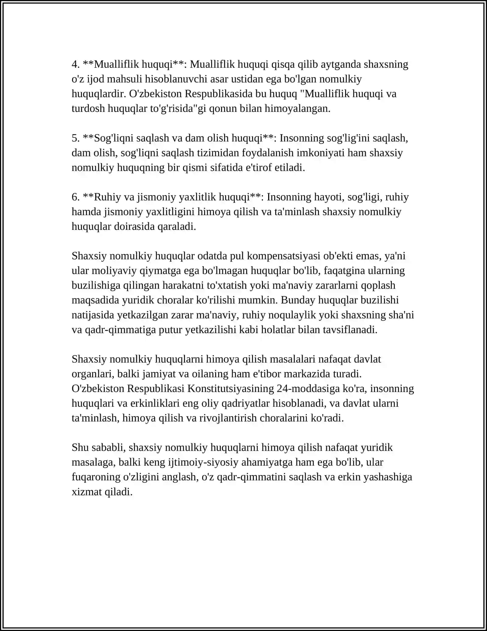 SHAXSIY NOMULKIY HUQUQLAR 4