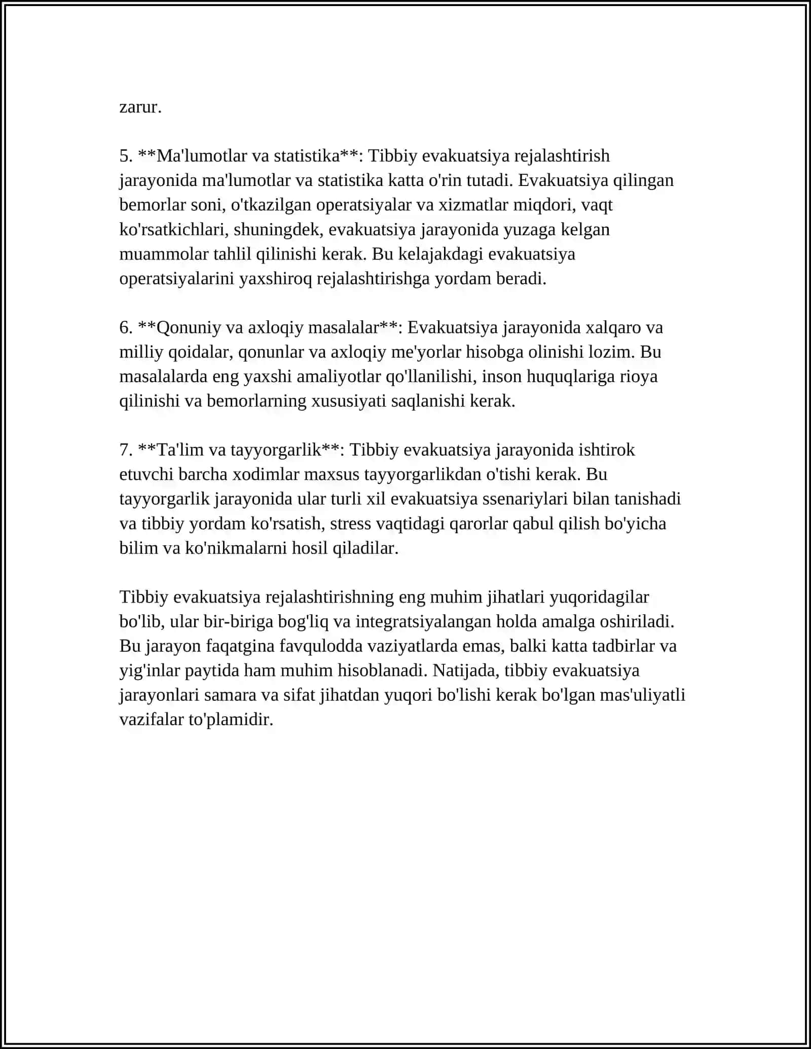 TIBBIY EVAKUVATSIYA BOSQICHLARI 4