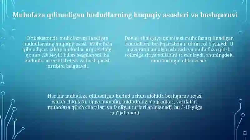 Oʻzbekistonning muhofaza qilinadigan tabiiy hududlari: umumiy tavsif va ahamiyati 4