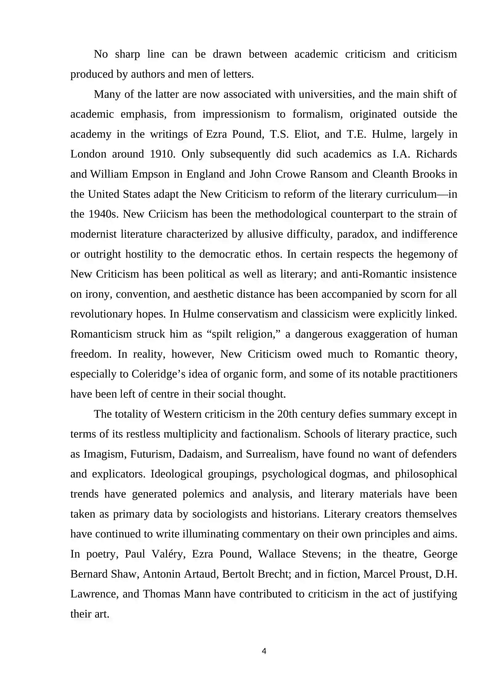 Course work: The Main Philosophical Literary Problem in the First Half of the Twentieth Century 4