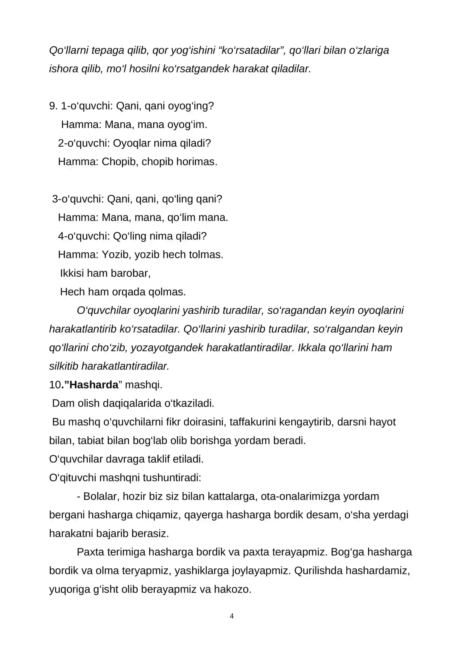 DAM OLISH DAQIQALARI UCHUN MASHQLAR 4