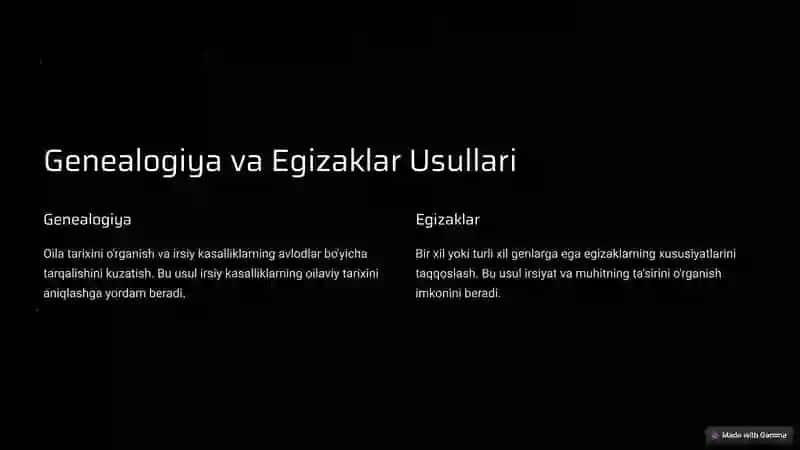 Antropogenetika: Odam Irsiyatini O'rganish Usullari 4