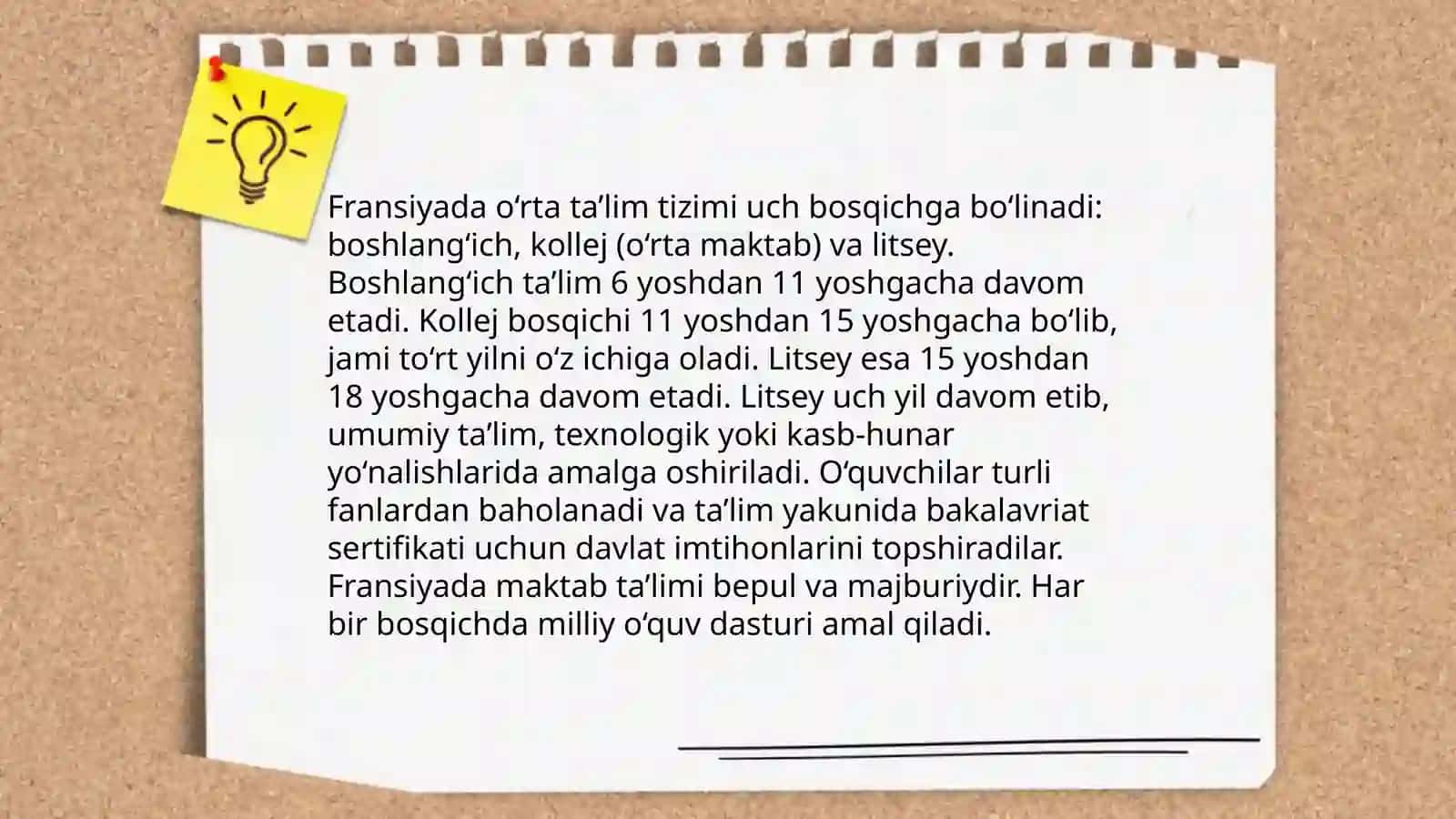 Fransiyada boshlang'ich, o'rta va oliy ta'lim tizimi 4