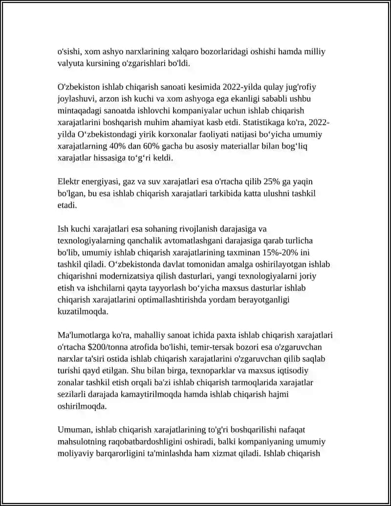KORXONA (FIRMA)VA XARAJATLARI 4