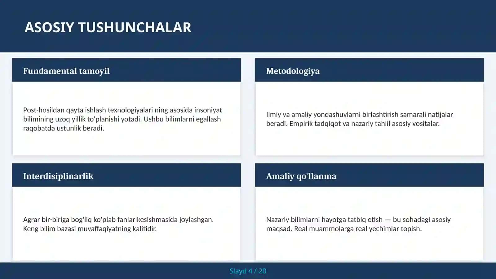 POST-HOSILDAN QAYTA ISHLASH TEXNOLOGIYALARI 4