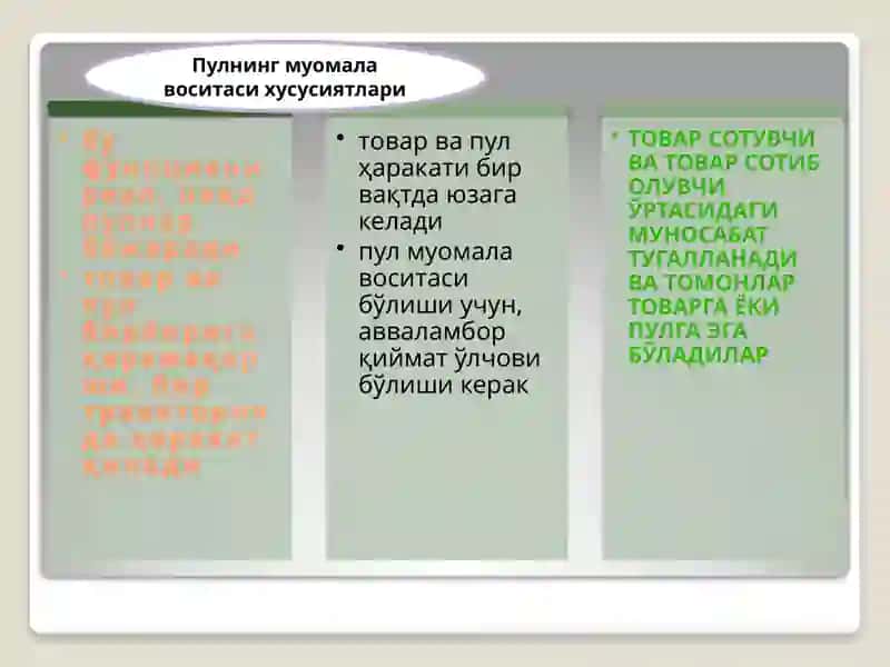 Пулнинг зарурлиги, моҳияти, функциялари ва роли 4
