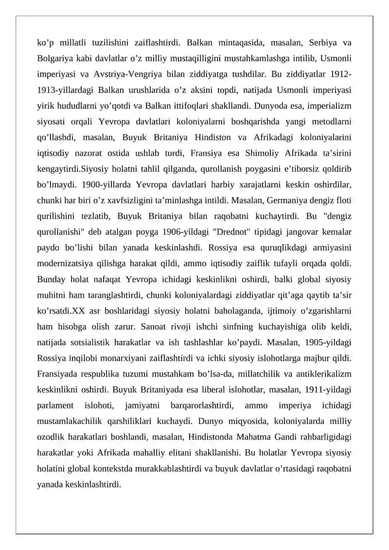 Birinchi Jahon urishi va kelib chiqish sabablari 4