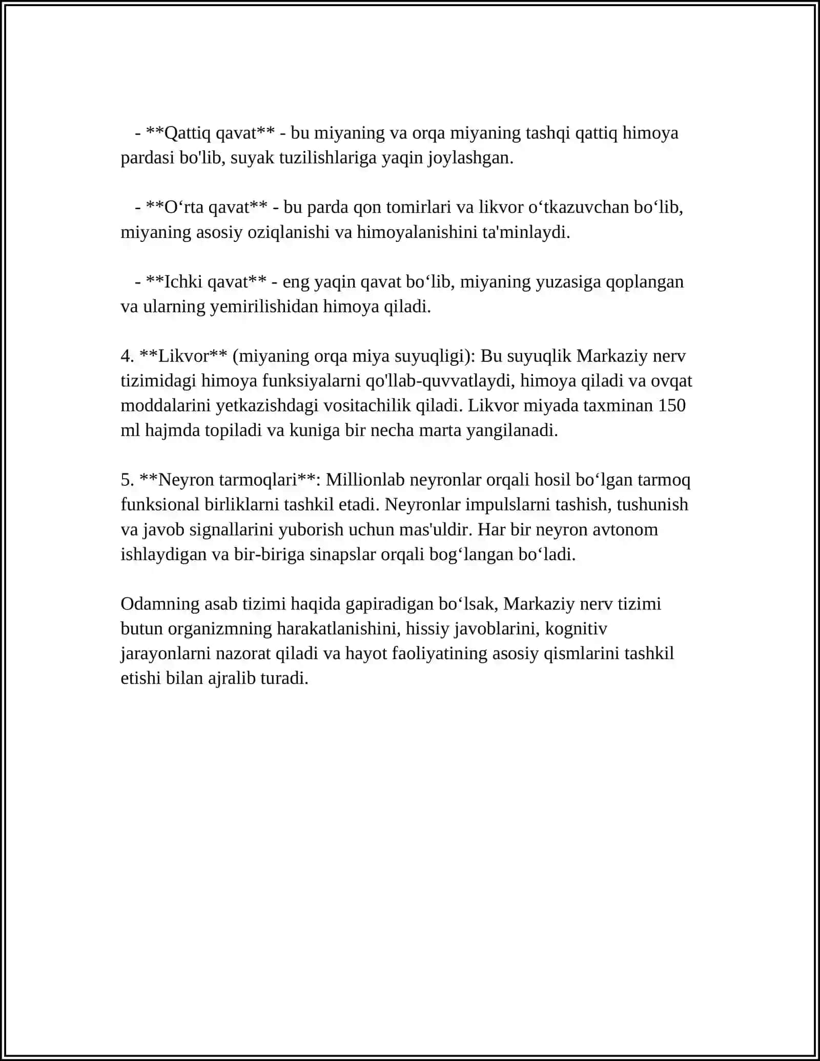 MARKAZIY NERV TIZIMINING FUNKTSIONAL ANATOMIYASI 4