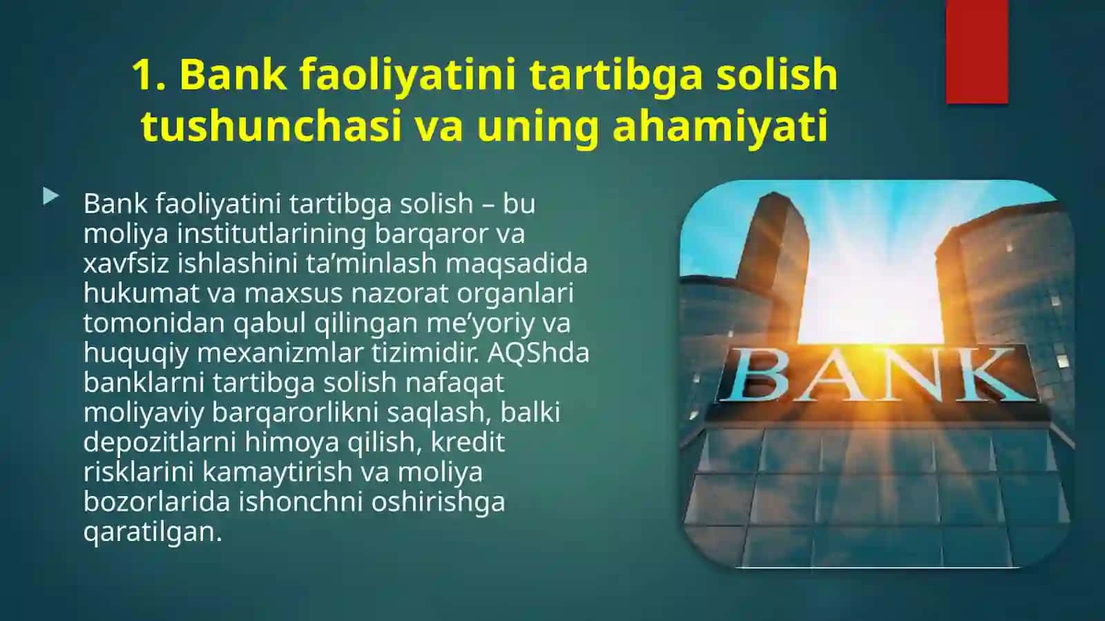 AQShda bank faoliyatini tartibga solish me'yoriy huquqiy asoslari va ularning zamonaviy shariotdagi ahamiyati 4