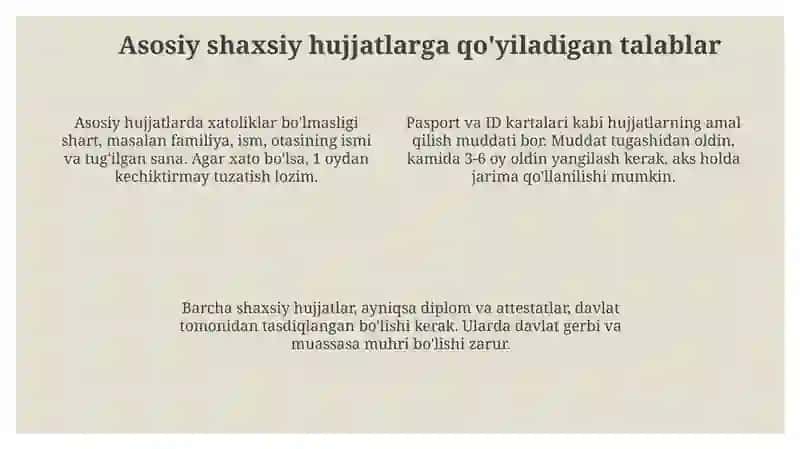Ish hujjatlari va ularga qoʻyiladigan asosiy talablar 4