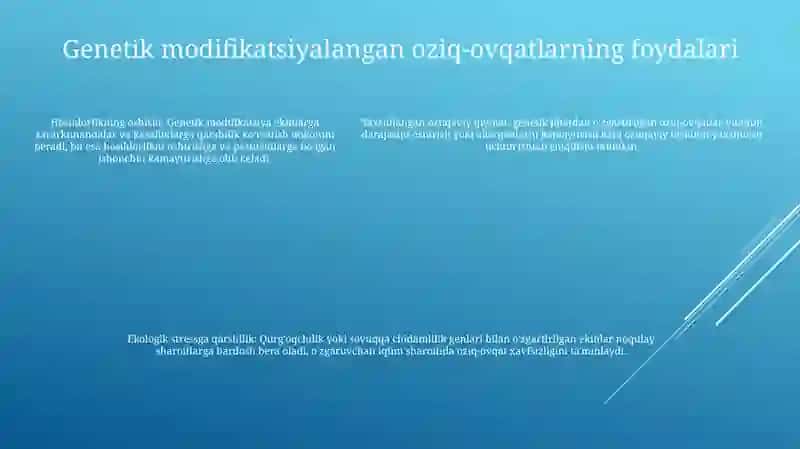 Genetik Modifitsirlangan Oziq-Ovqat Manbalarining Xavfsizligi 4