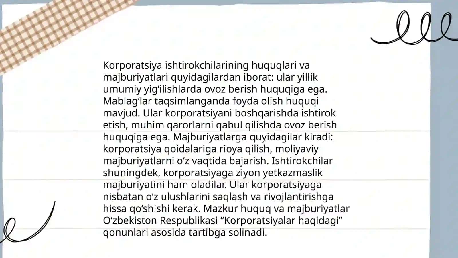 Korporatsiyalarni ta’sis etish: ishtirokchilar va ta’sischilar, ta’sis hujjatlar 4