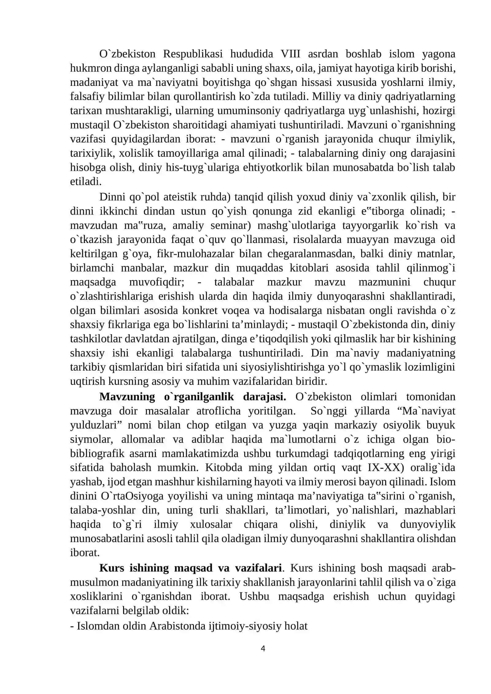 KURS ISHI Arablar ijtimoiy-siyosiy hayotida din omili 4