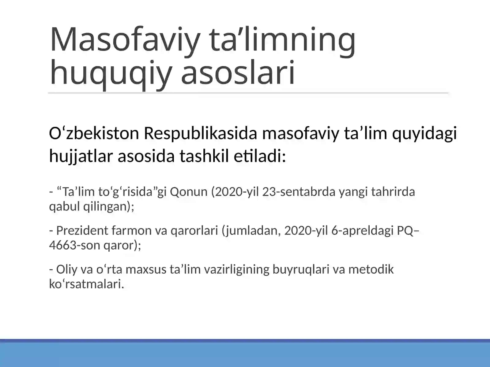 O‘zbekiston Respublikasida masofaviy ta’limning o‘ziga xos xususiyatlari 4