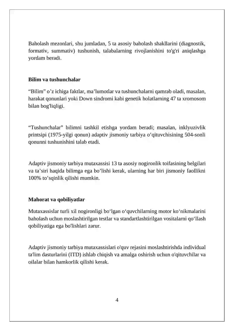 Adaptiv jismoniy tarbiya mutaxasislariga qoyiladigan pedagogik talablar 4