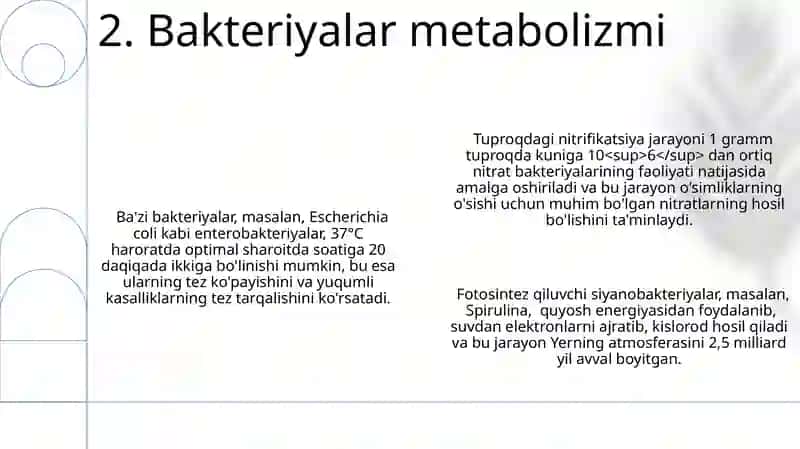 Bakteriyalar fiziologiyasi va hayot faoliyati 4