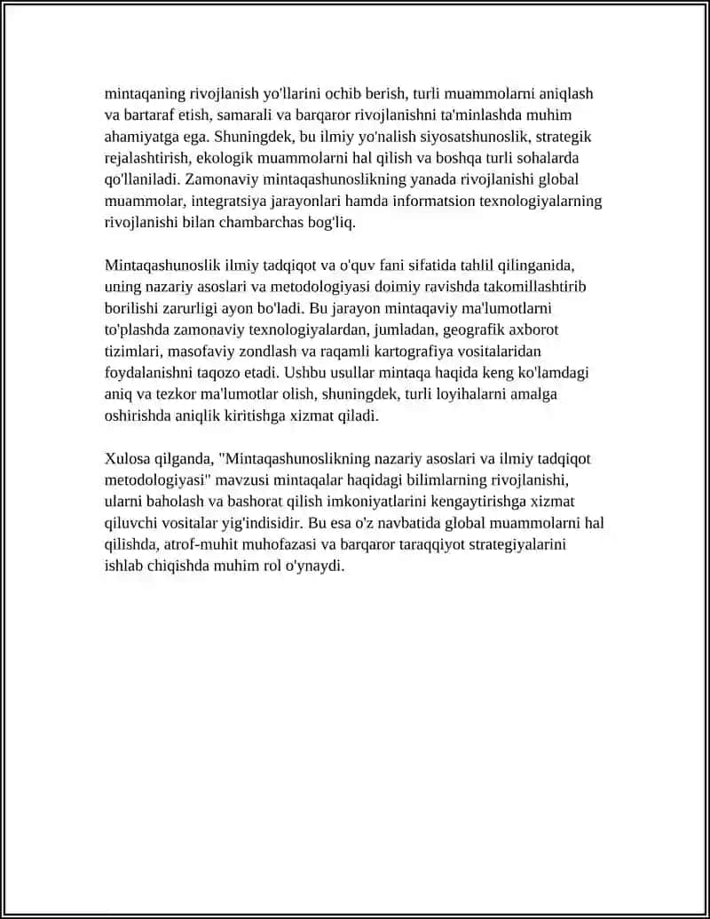 Mintaqashunoslik Ilmiy Tadqiqot va O'quv Fani Sifatida 4