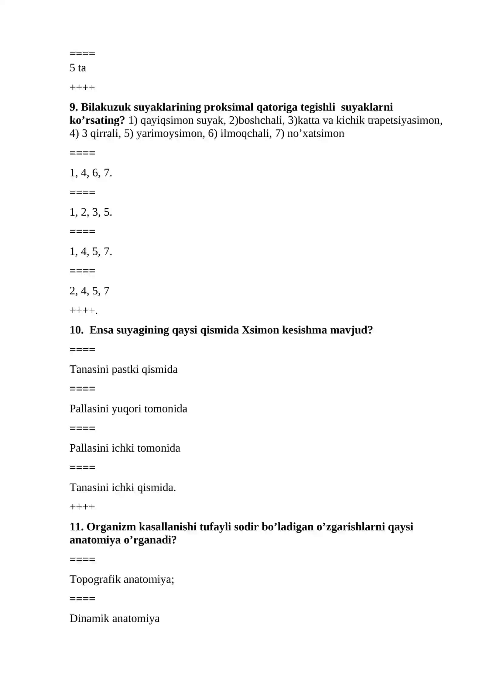 Oraliq nazorat uchun test Maxsus pedagogiga 4