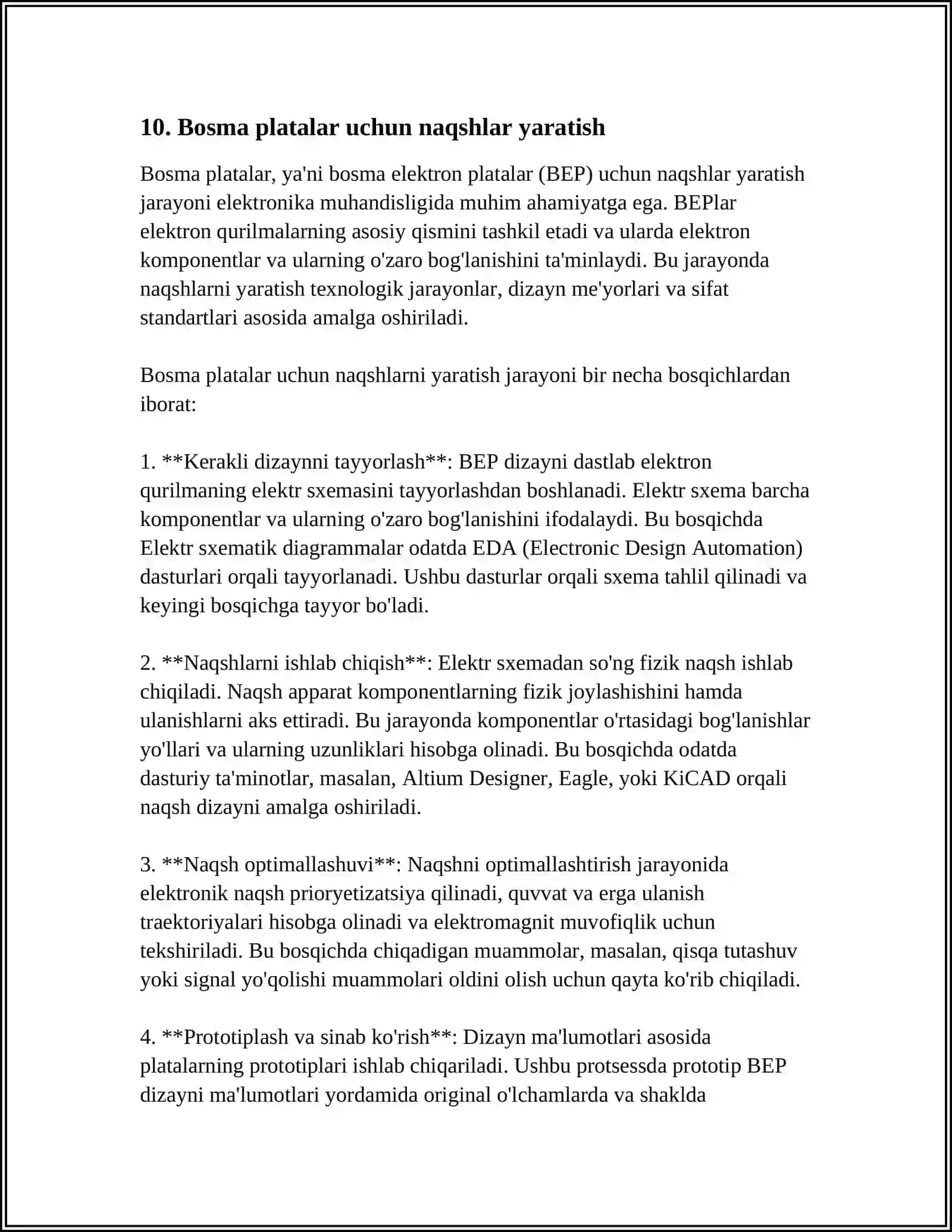PCAD TIZIMIDA ELEKTRON SEXEMALAR YARATISH 4