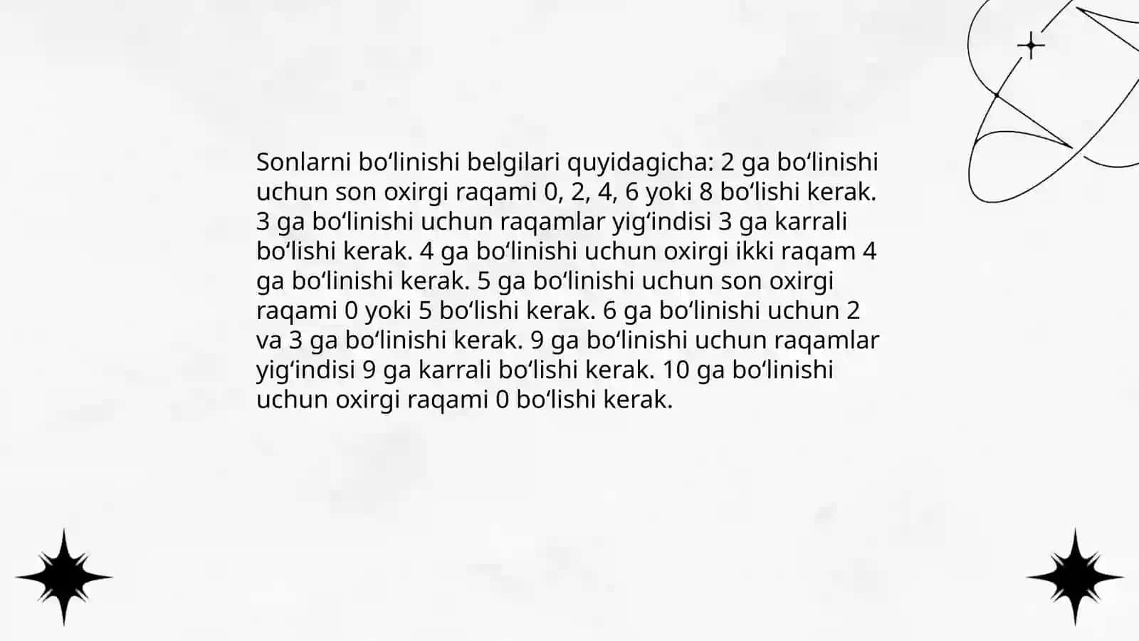 Boʻlinish alomatlari.Yevklid va Eratosfen hayoti va ijodi haqida 4