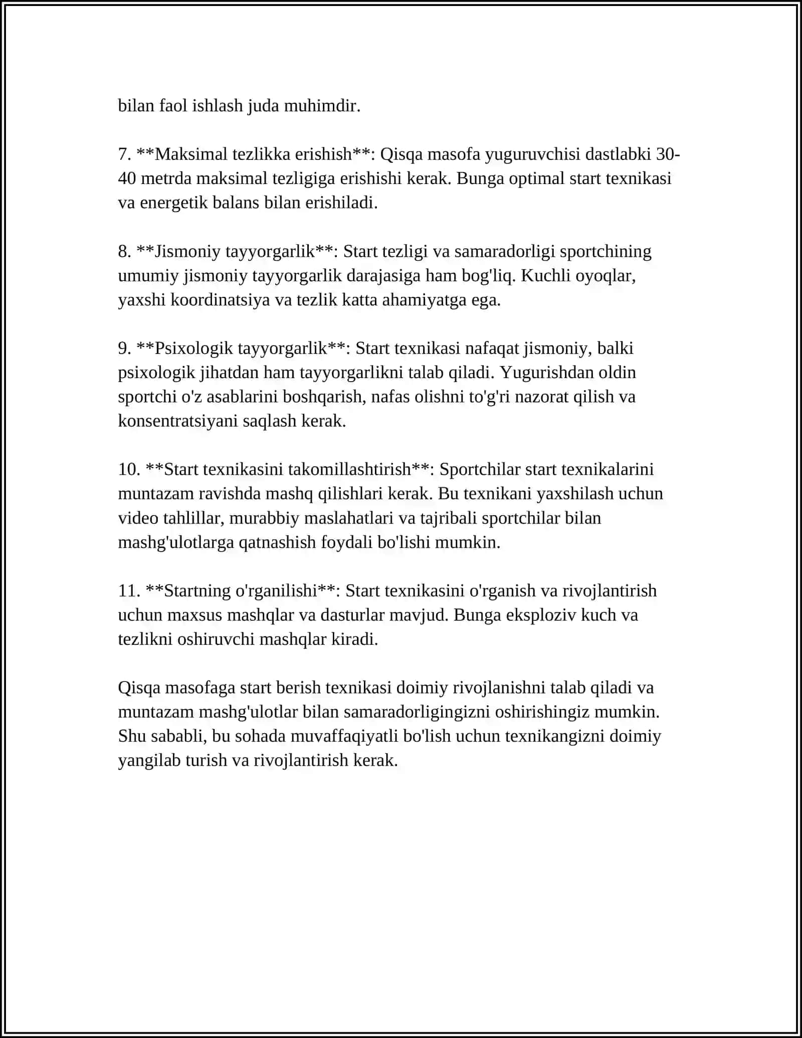 Start berish texnikalari 4