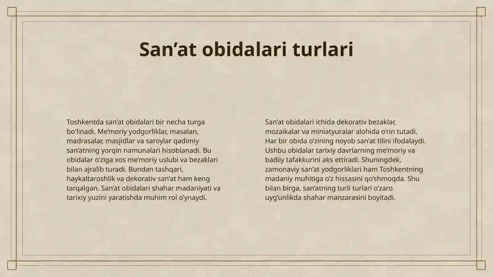 TOSHKENT SAN’AT OBIDALARI 4