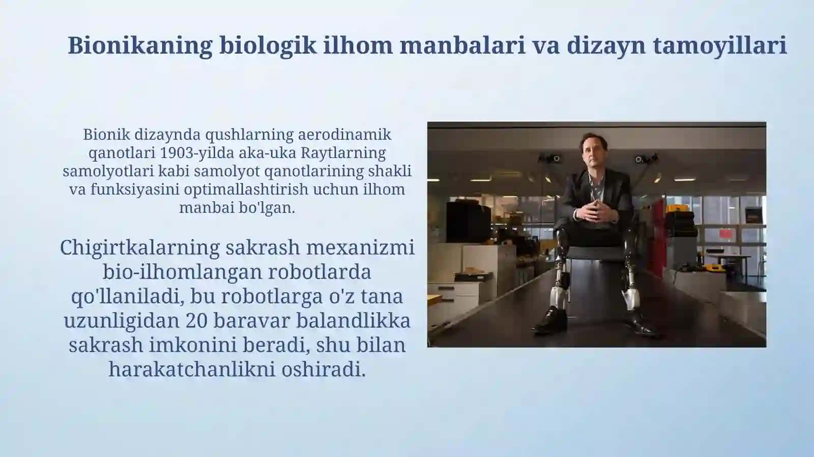 Bionika asoslari va uni inson hayotidagi oʻrni 4