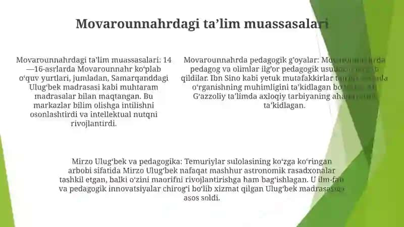 Xiv-Xvi Asrlarda Movarounnahrda Ta’Lim-Tarbiya Va Pedagogik Fikrlar 4