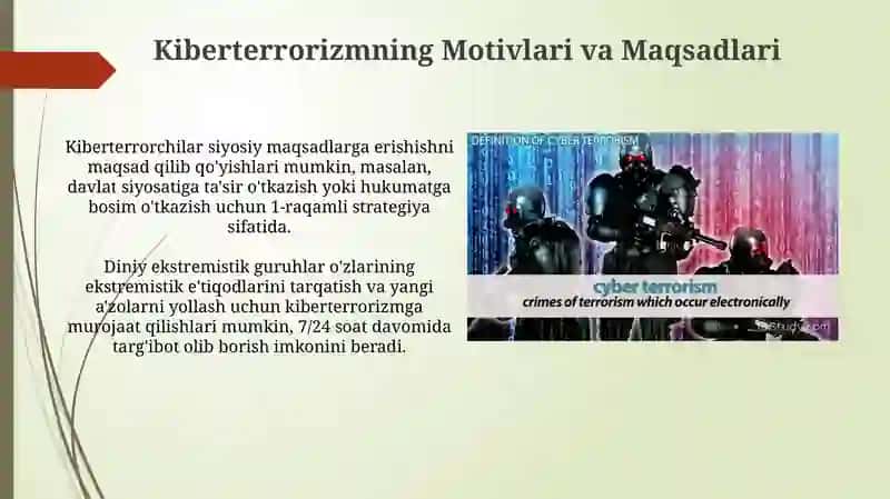 Kiberterrorizm va unga qarshi kurashish 4