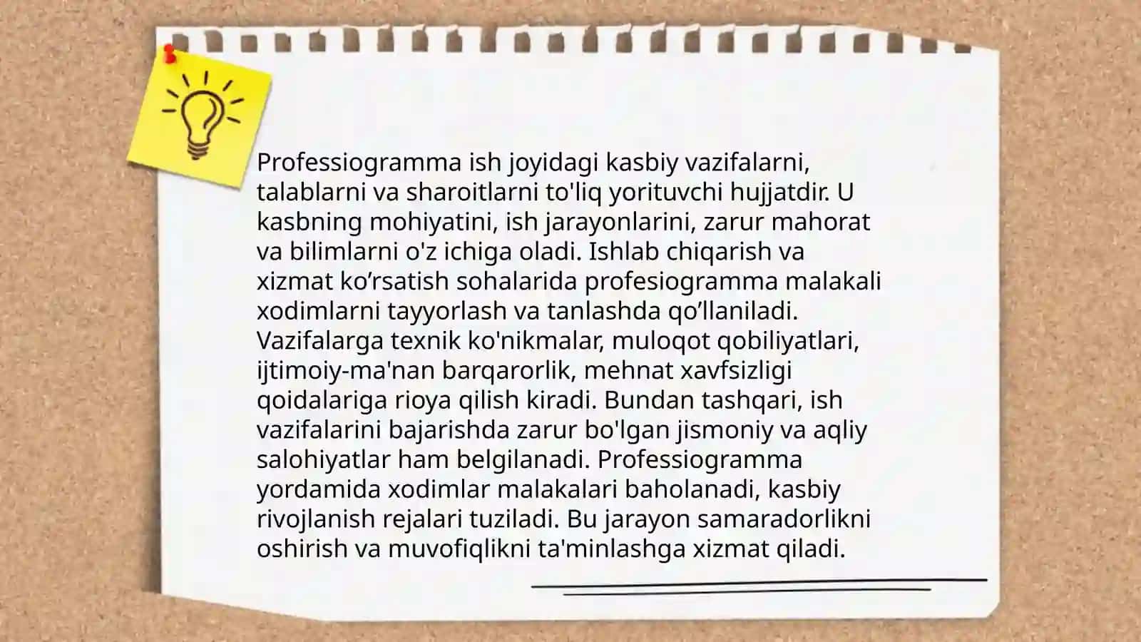 Professiogrammaning tuzilishi va o‘ziga xos xususiyatlari 4
