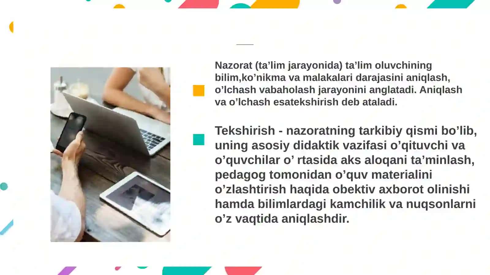 Ta’lim olganlikni tashxis etish 4