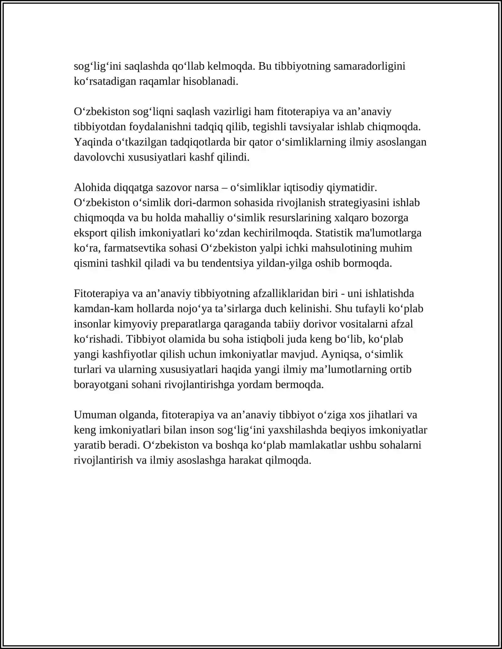 FITOTERAPIYANING TIBBIYOTDAGI OʻRNI 4