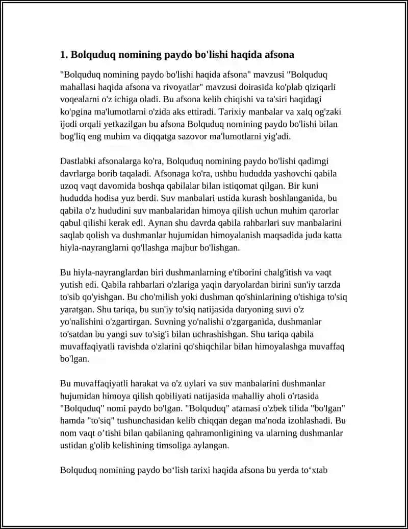 Bolquduq mahallasi haqida afsona va rivoatlar 4