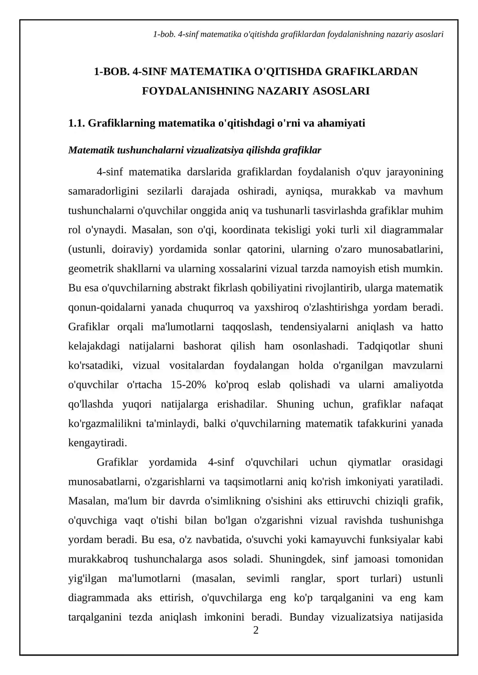 4-sinf matematika darslarida grafiklardan foydalanish metodikasi 4