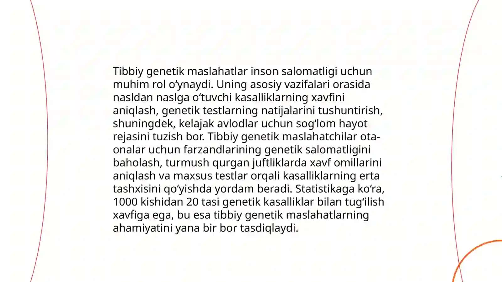 Tibbiy genetik maslahatlarning maqsadi va vazifalari 4