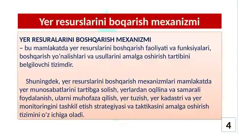 YER RESURSLARINI BOSHQARISH MEXANIZMLARI 4