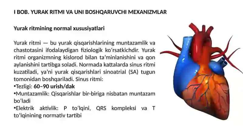 Yurak ritmi va ozgaruvchanligi buzlishlariining tasnifi va ularni kardiografiyada kuzatiladigan o`zgarishlar” 4