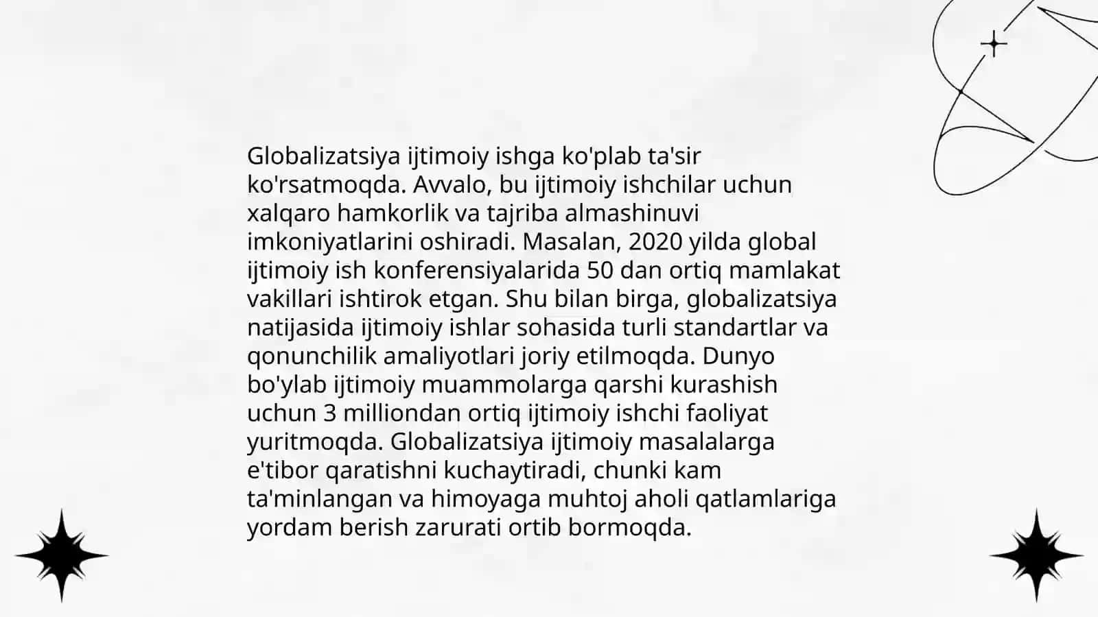 Ijtimoiy ish globalizatsiyasi 4