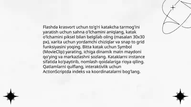 Flash dasturi asosida krasvort yaratish 4